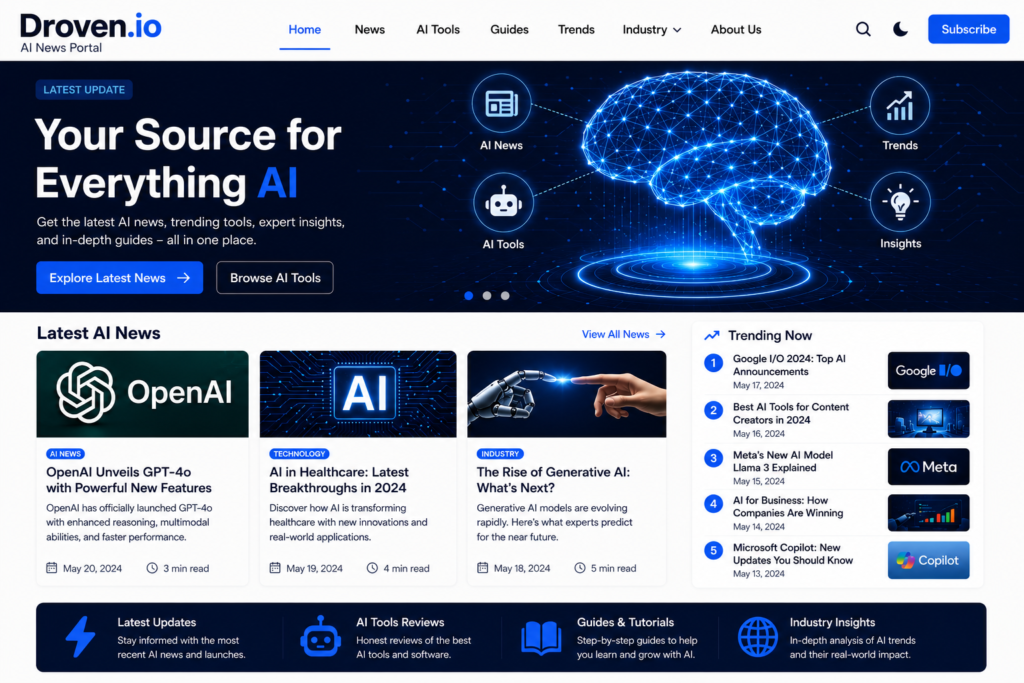 Droven.io AI News Portal – Latest AI Trends, Tools and Updates